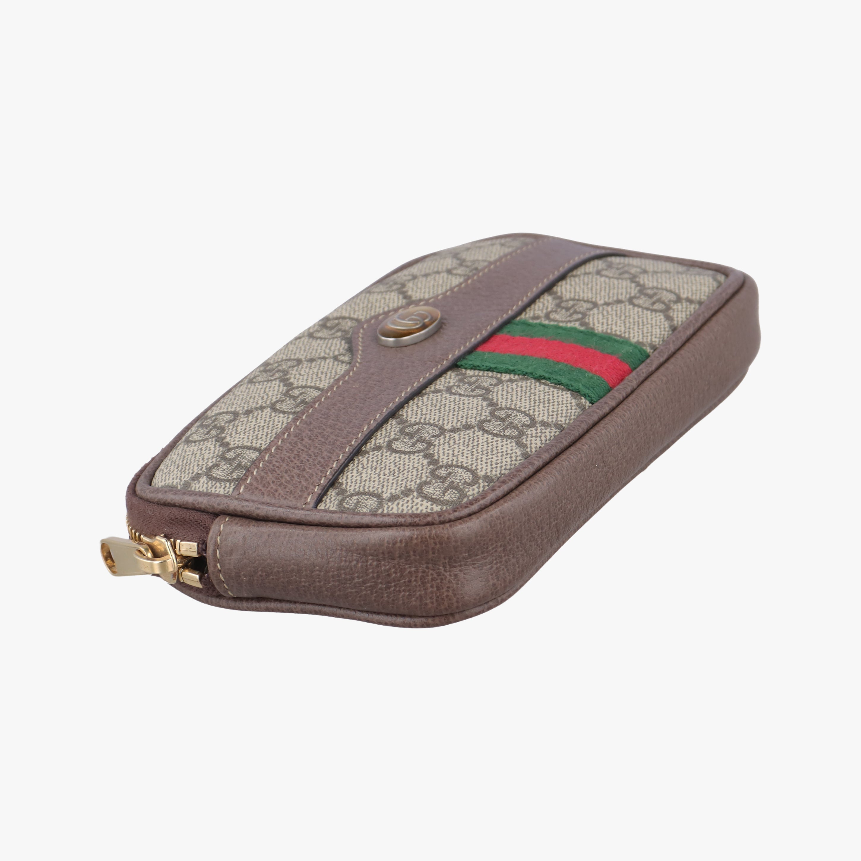 Pre-owned Gucci Ophidia beige×red×green PVC coated canvas 519308 bum bag/waist bag | stylenewstar