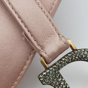 Pre-owned Christian Dior Saddle Pink silk  handbag | stylenewstar