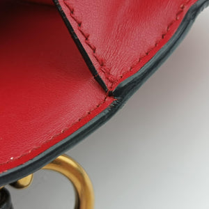 Pre-owned Prada Cahier Red x Black Leather 1BD045 shoulderbag | stylenewstar