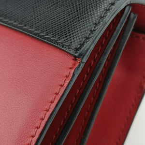 Pre-owned Prada Cahier Red x Black Leather 1BD045 shoulderbag | stylenewstar