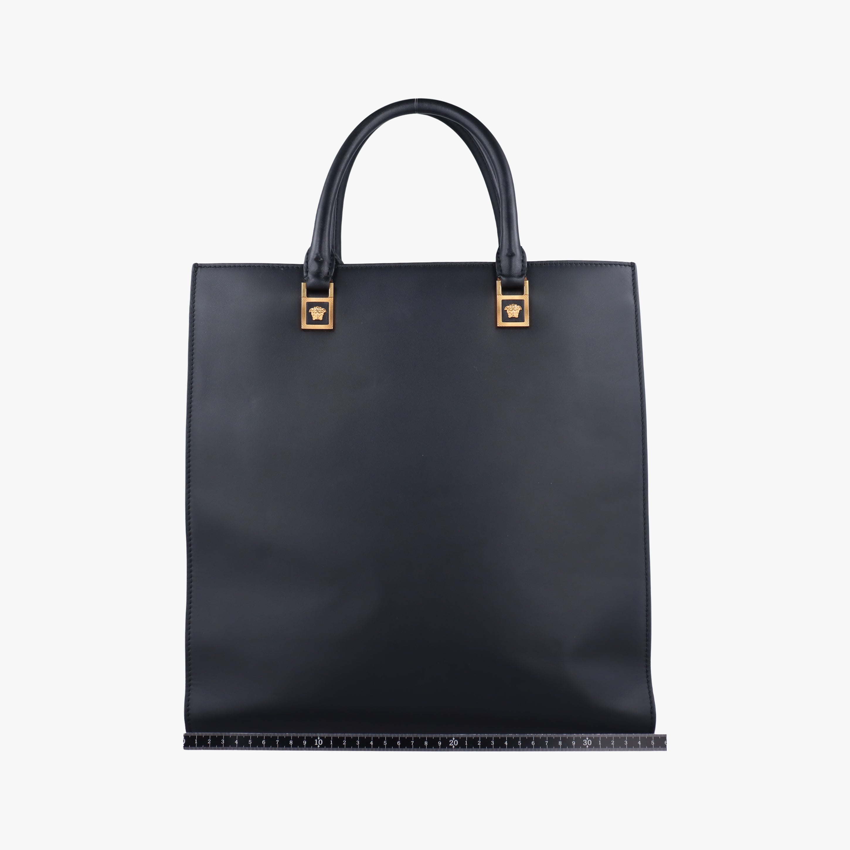 Pre-owned VERSACE medusa Black leather  handbag | stylenewstar