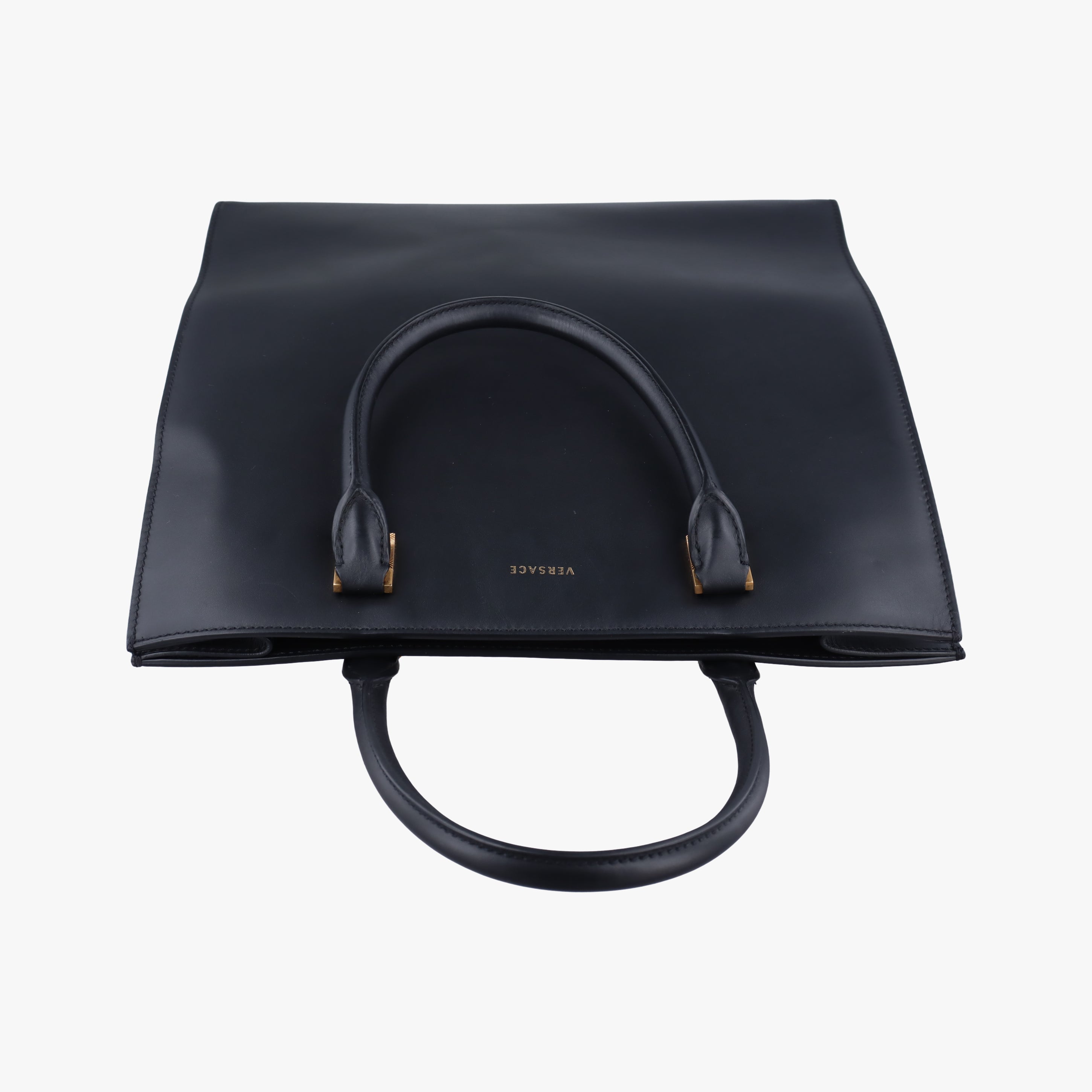 Pre-owned VERSACE medusa Black leather  handbag | stylenewstar