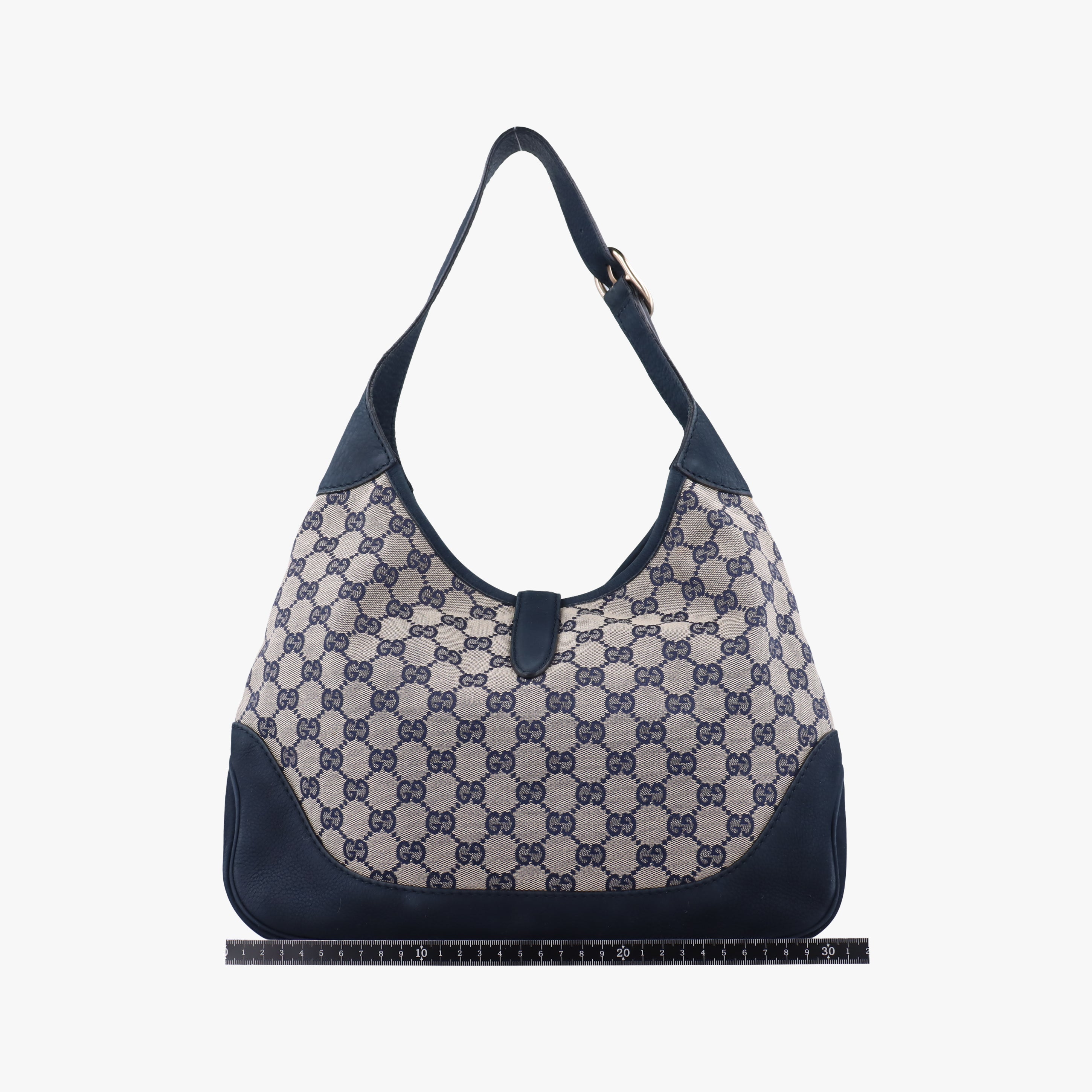 Pre-owned Gucci Jackie Flora Hobo beige×navy×red canvas x leather 277520 handbag | stylenewstar