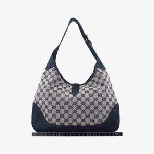 Pre-owned Gucci Jackie Flora Hobo beige×navy×red canvas x leather 277520 handbag | stylenewstar