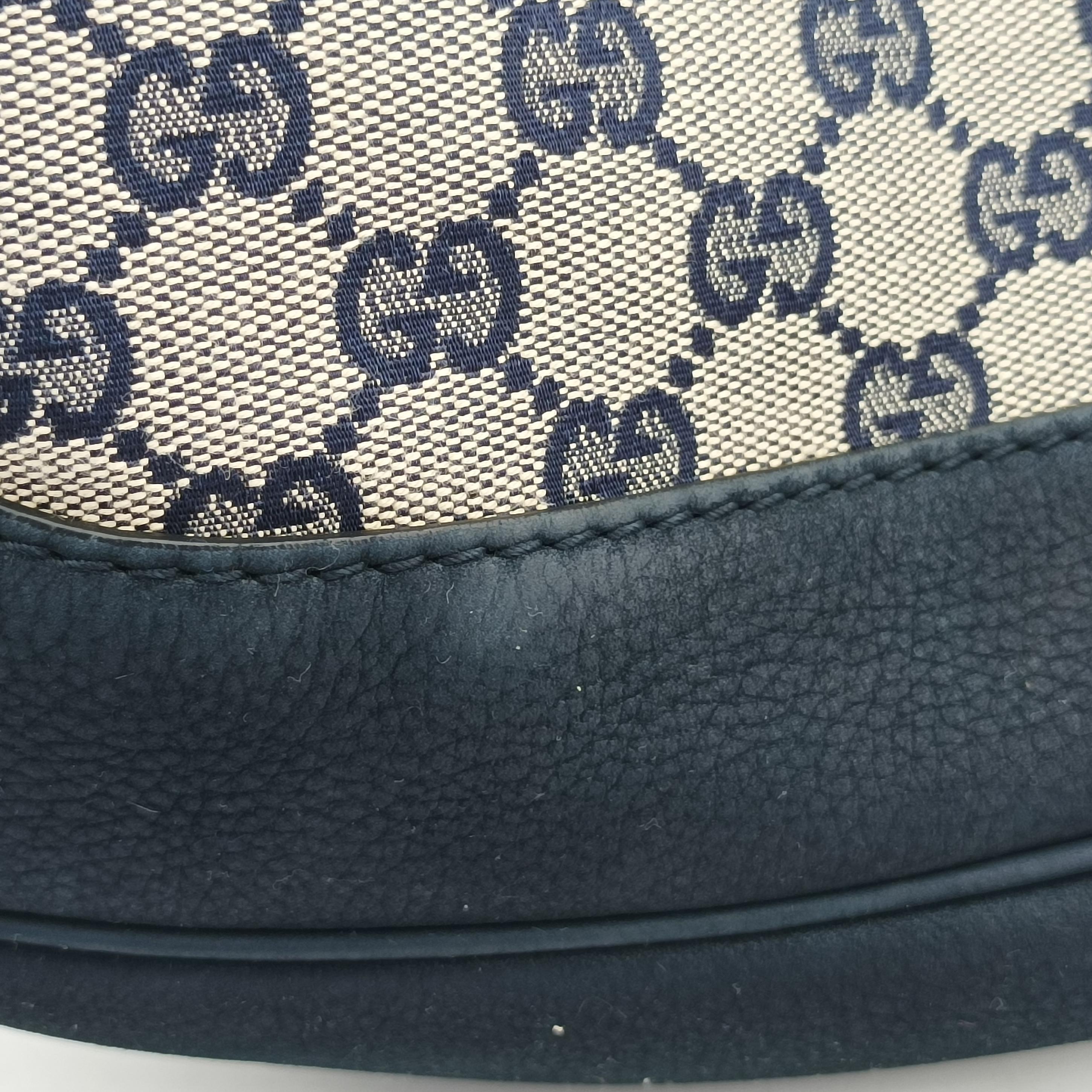 Pre-owned Gucci Jackie Flora Hobo beige×navy×red canvas x leather 277520 handbag | stylenewstar