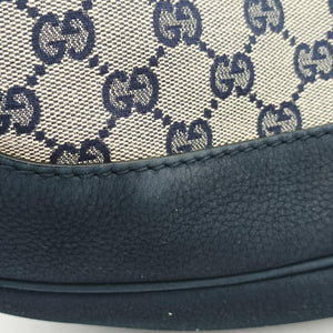 Pre-owned Gucci Jackie Flora Hobo beige×navy×red canvas x leather 277520 handbag | stylenewstar