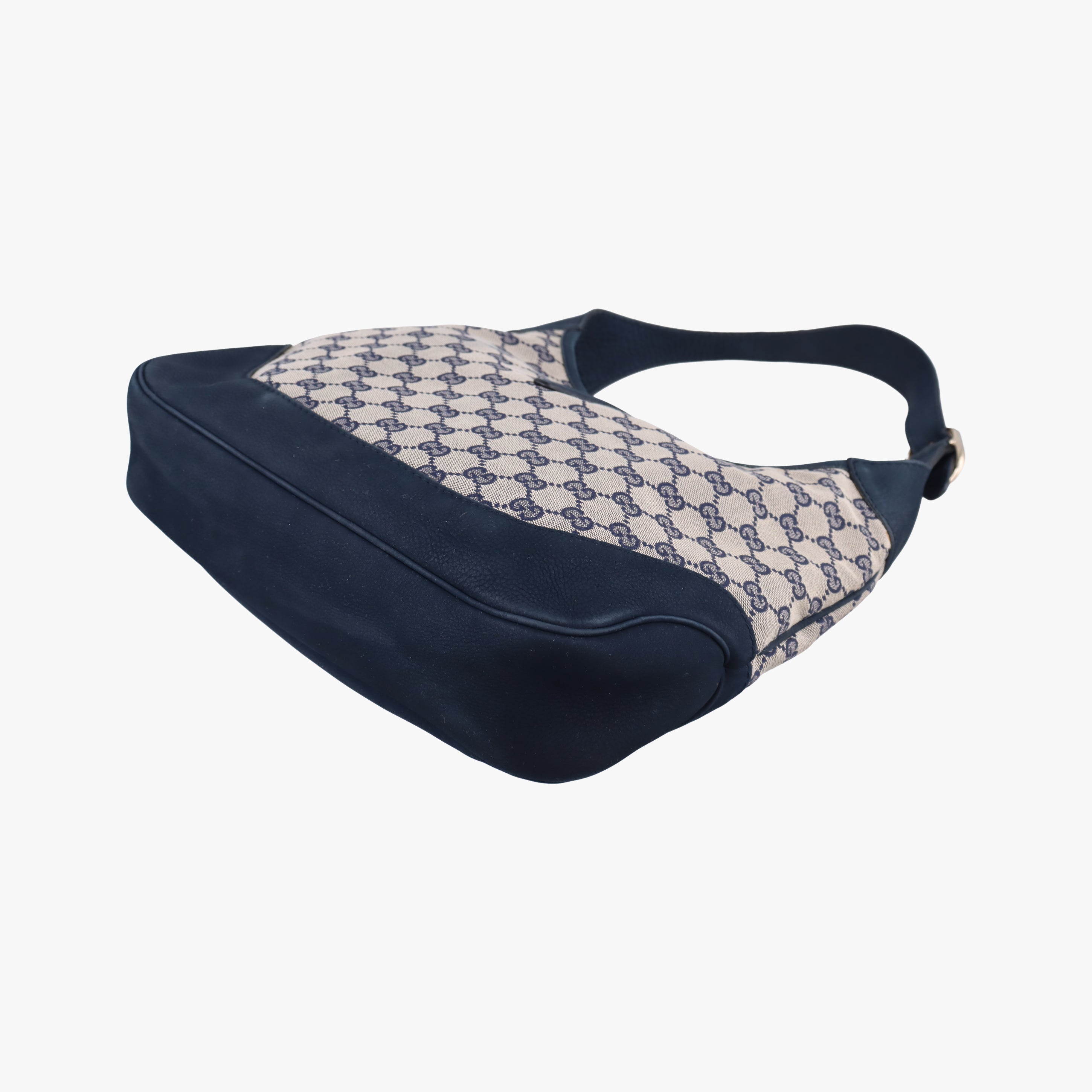 Pre-owned Gucci Jackie Flora Hobo beige×navy×red canvas x leather 277520 handbag | stylenewstar