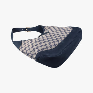 Pre-owned Gucci Jackie Flora Hobo beige×navy×red canvas x leather 277520 handbag | stylenewstar