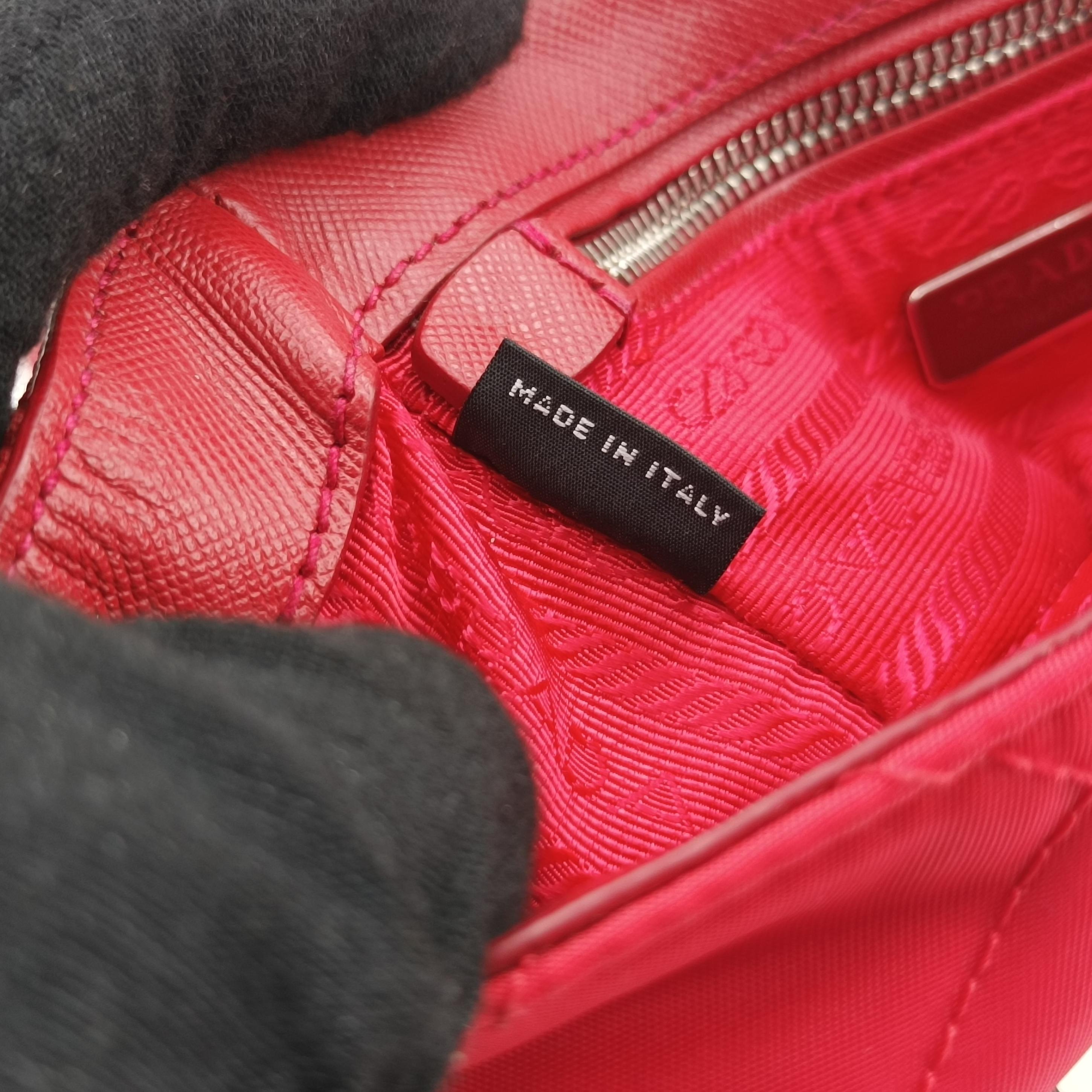 Pre-owned Prada Fuchsia Fabric Impuntu Flap Red nylon  shoulderbag | stylenewstar