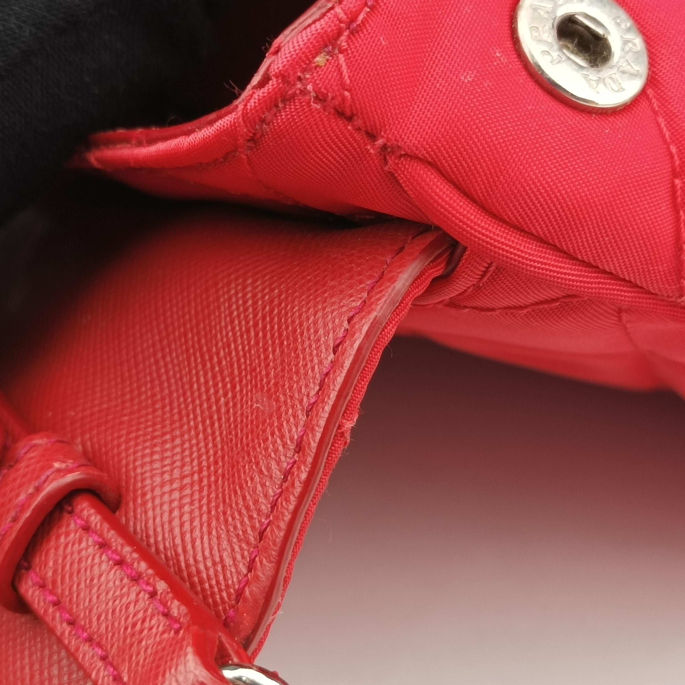 Pre-owned Prada Fuchsia Fabric Impuntu Flap Red nylon  shoulderbag | stylenewstar