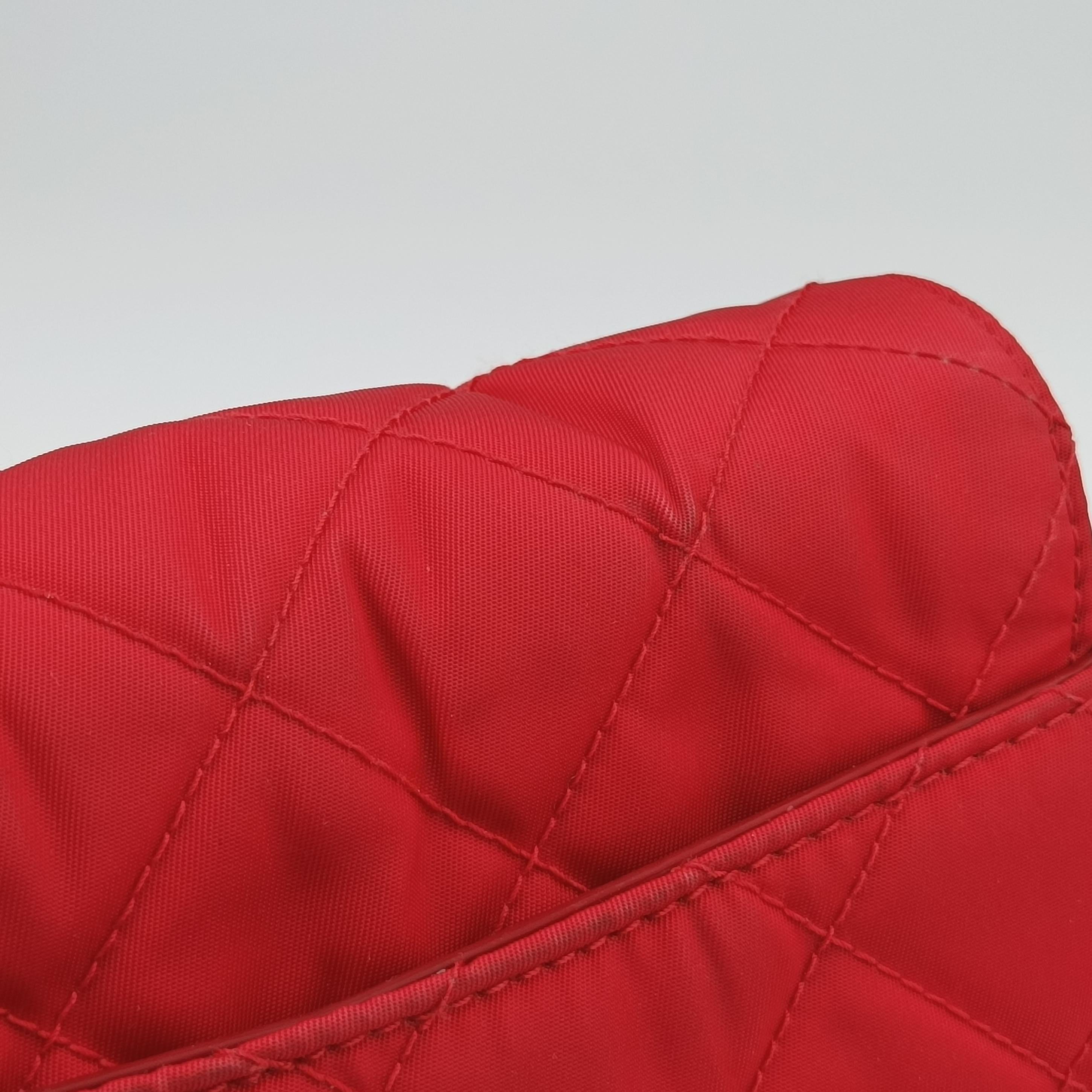 Pre-owned Prada Fuchsia Fabric Impuntu Flap Red nylon  shoulderbag | stylenewstar