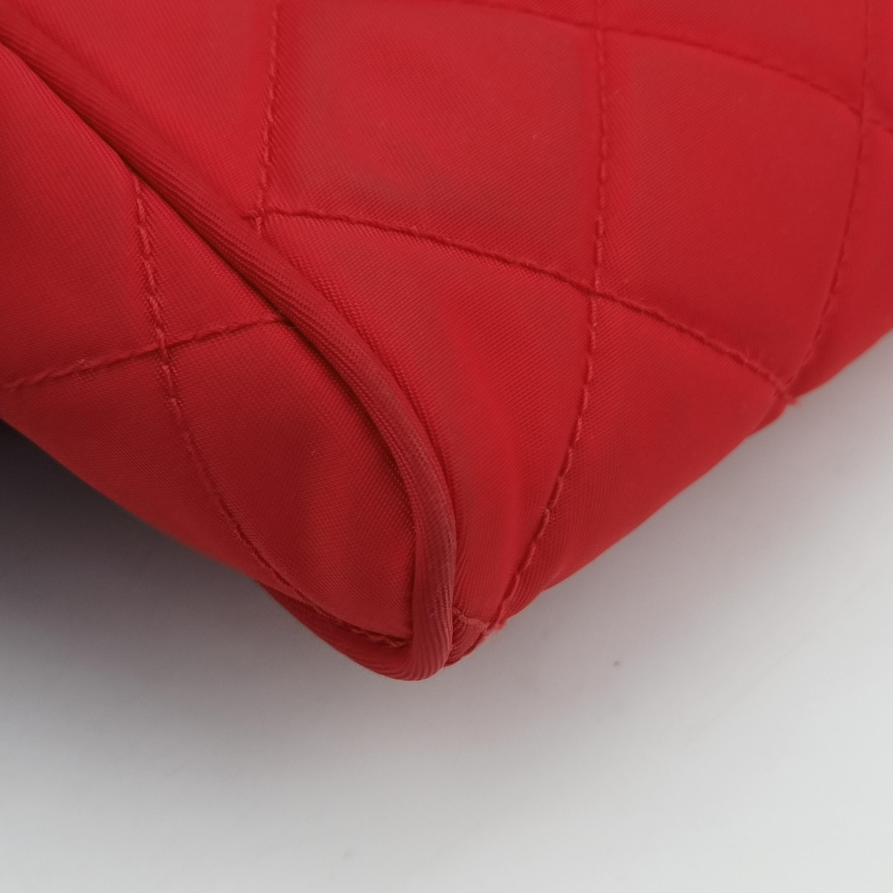 Pre-owned Prada Fuchsia Fabric Impuntu Flap Red nylon  shoulderbag | stylenewstar