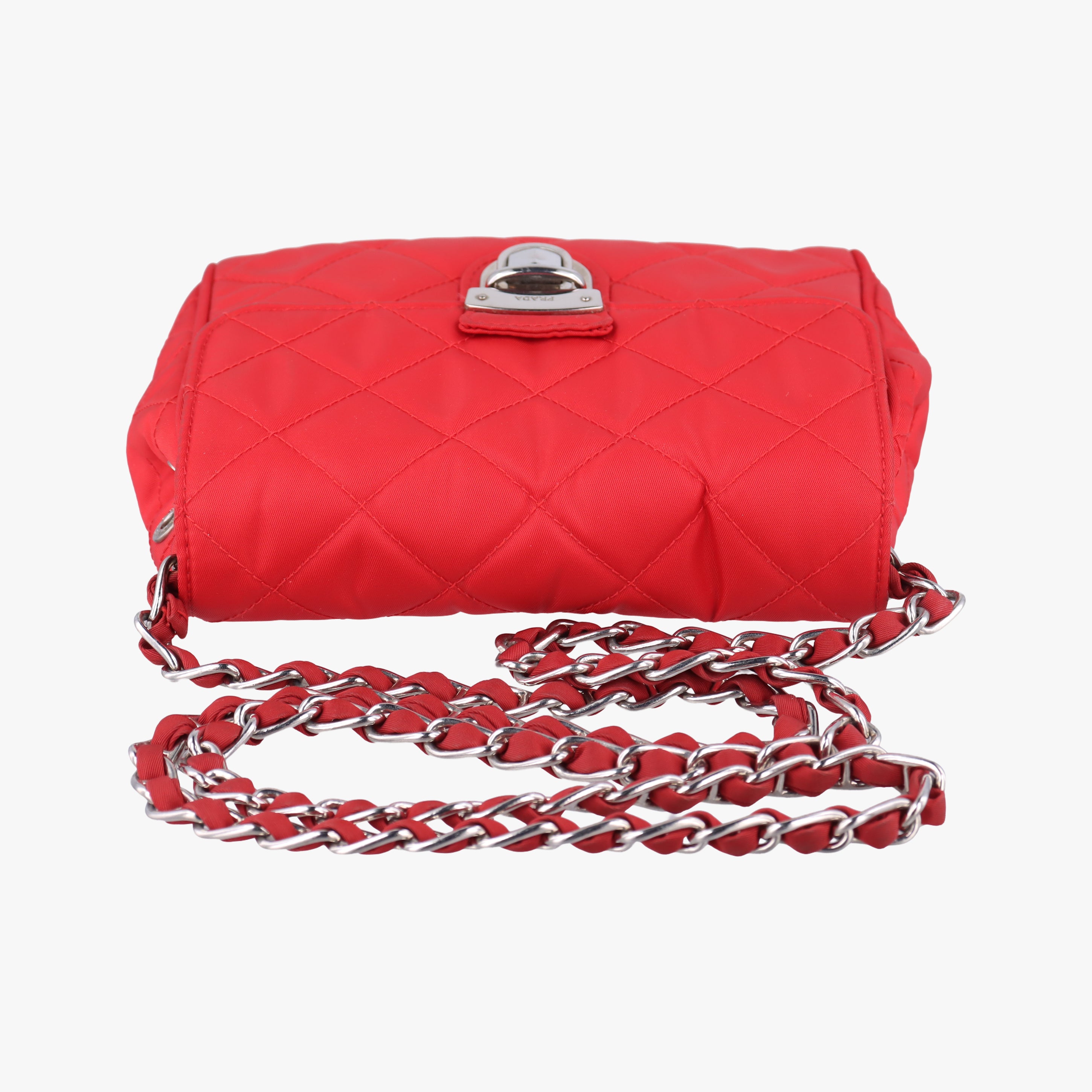 Pre-owned Prada Fuchsia Fabric Impuntu Flap Red nylon  shoulderbag | stylenewstar