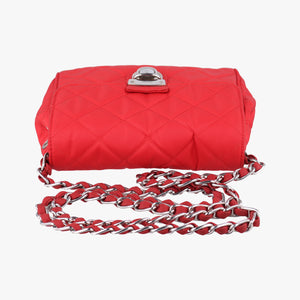 Pre-owned Prada Fuchsia Fabric Impuntu Flap Red nylon  shoulderbag | stylenewstar