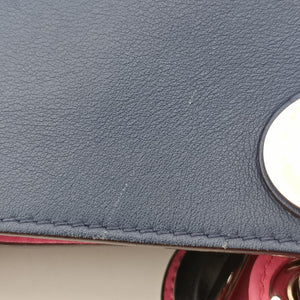 Pre-owned Christian Dior Diorissimo Navy x Pink Leather  shoulderbag | stylenewstar