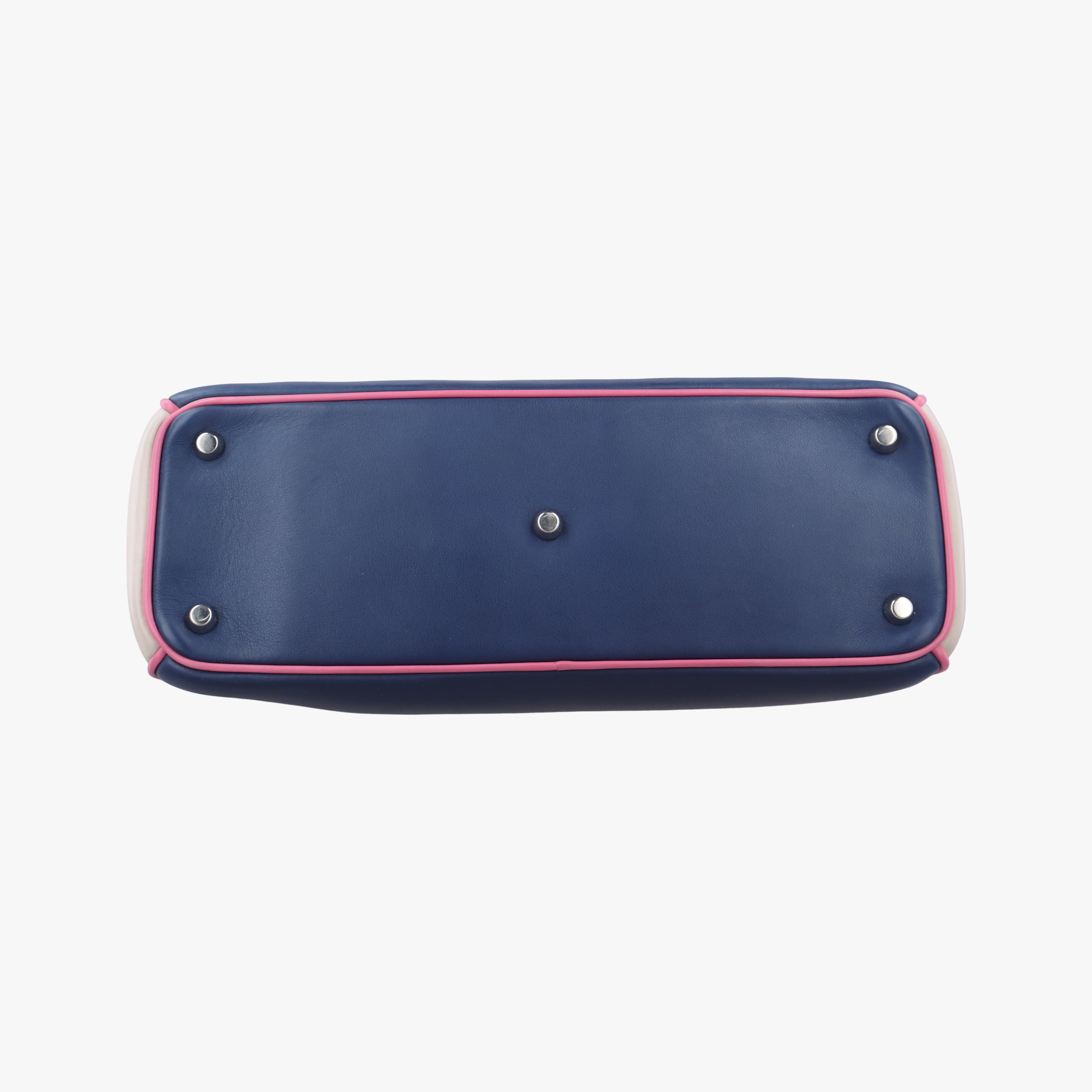 Pre-owned Christian Dior Diorissimo Navy x Pink Leather  shoulderbag | stylenewstar