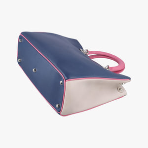 Pre-owned Christian Dior Diorissimo Navy x Pink Leather  shoulderbag | stylenewstar