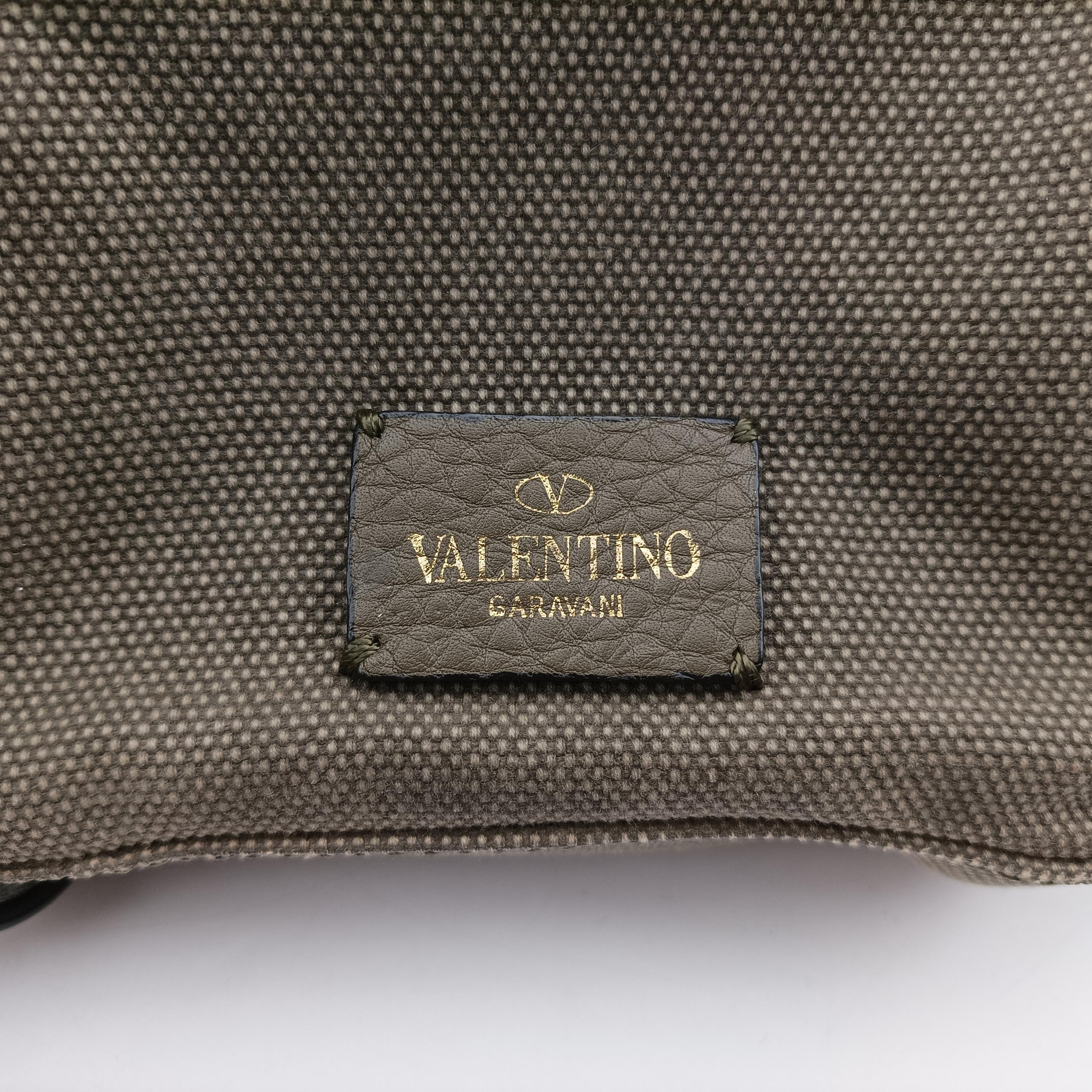 Secondhand Valentino Embroidered butterfly Green x Beige x Multicolor canvas  backpack/rucksack | stylenewstar