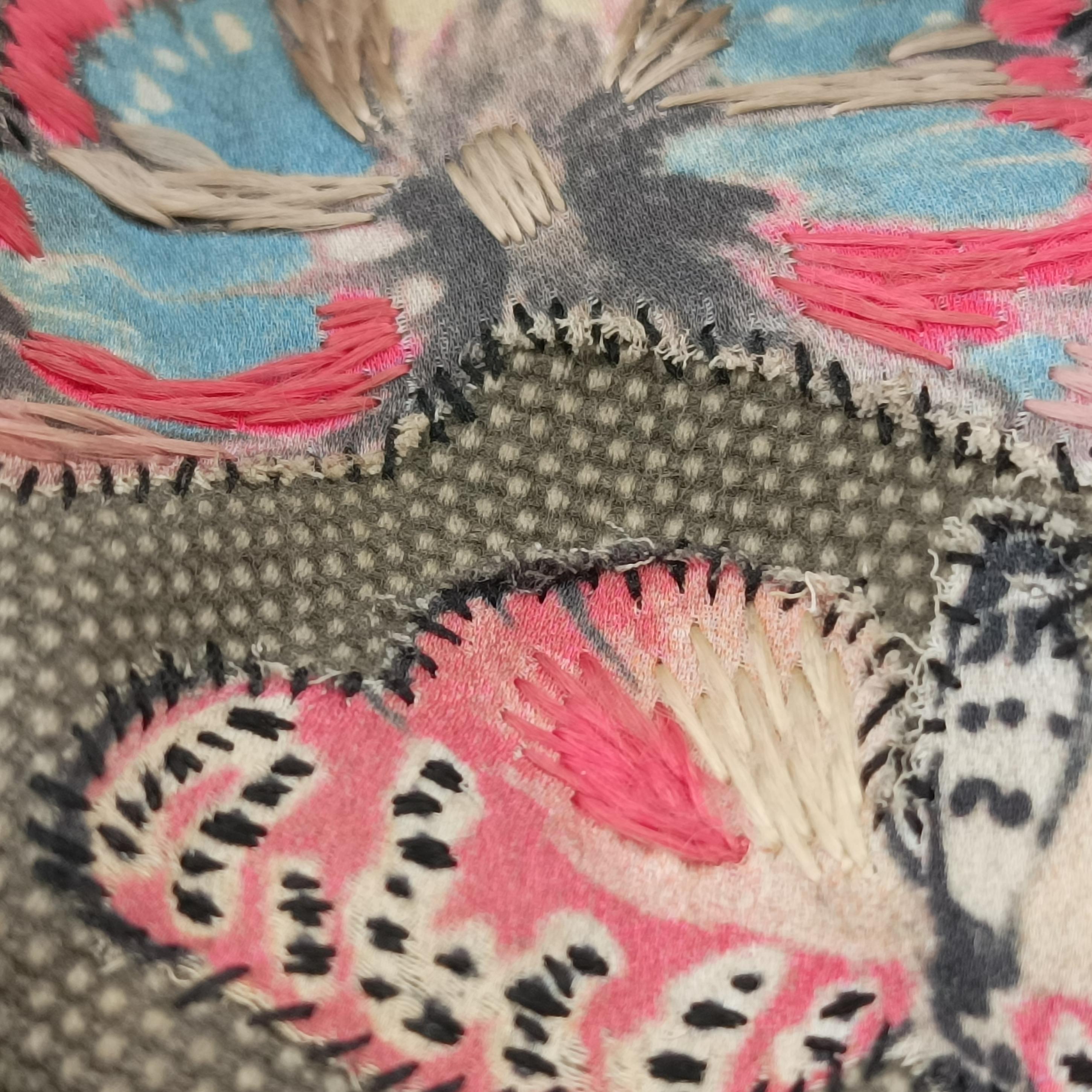 Secondhand Valentino Embroidered butterfly Green x Beige x Multicolor canvas  backpack/rucksack | stylenewstar