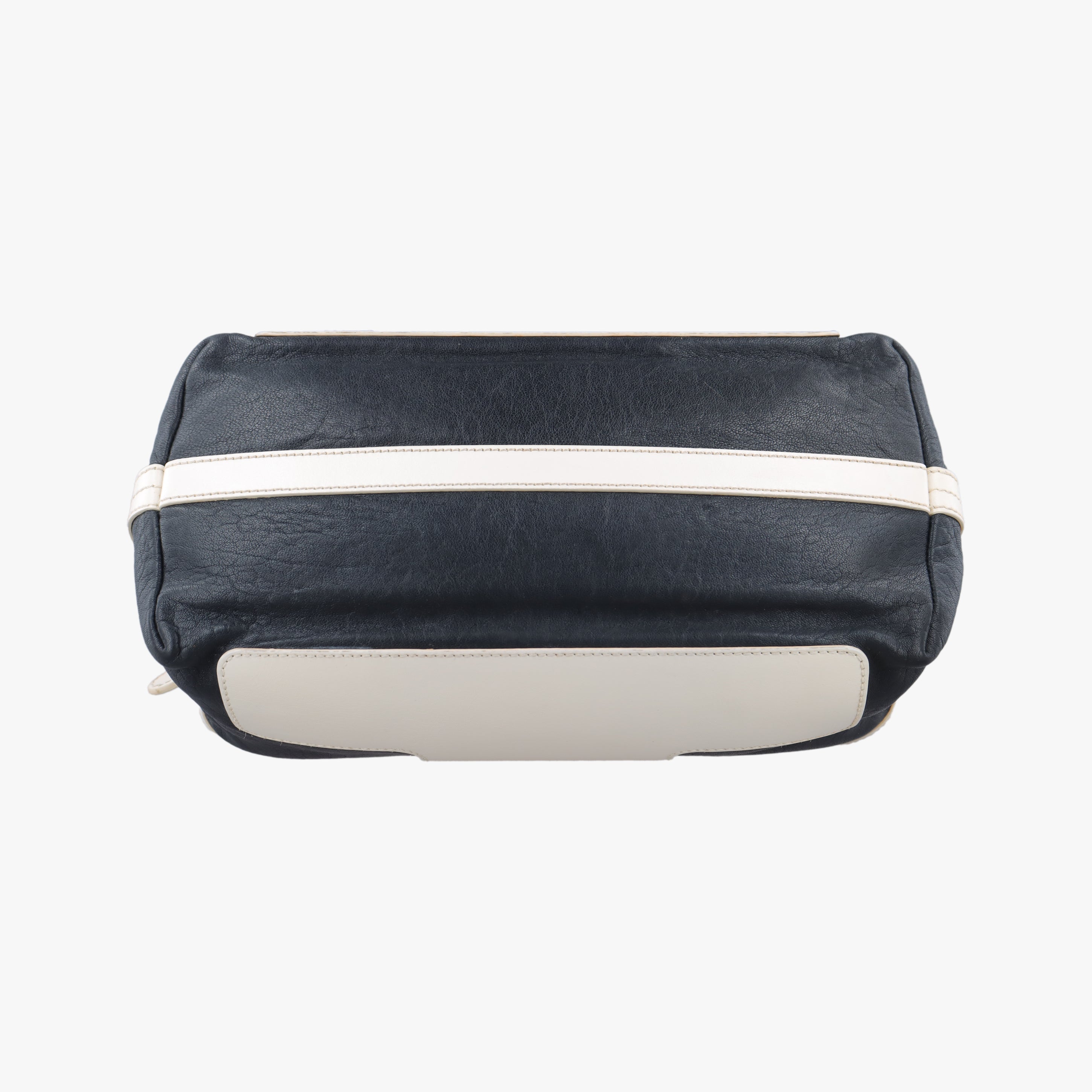 Pre-owned Bally Medium Boston Golf Black x White leather  shoulderbag | stylenewstar