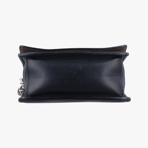 Pre-owned Fendi KAN I F Black Leather 8BT286 shoulderbag | stylenewstar