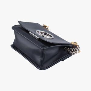 Pre-owned Fendi KAN I F Black Leather 8BT286 shoulderbag | stylenewstar