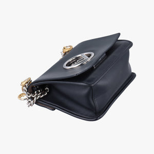 Pre-owned Fendi KAN I F Black Leather 8BT286 shoulderbag | stylenewstar