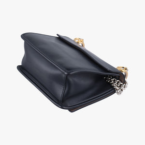 Pre-owned Fendi KAN I F Black Leather 8BT286 shoulderbag | stylenewstar