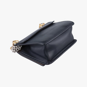 Pre-owned Fendi KAN I F Black Leather 8BT286 shoulderbag | stylenewstar