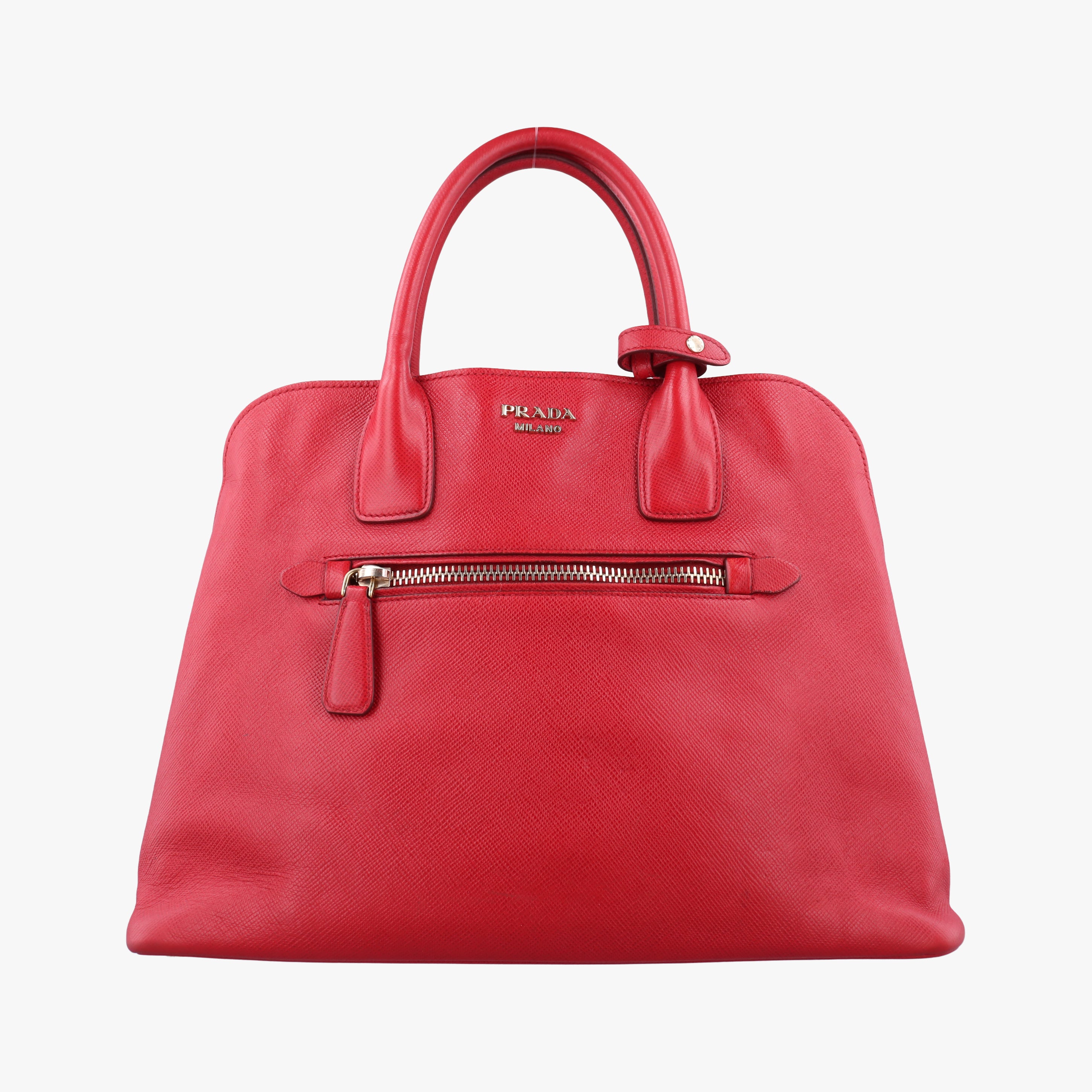 Vintage Prada Cuir  Open Promenade Satchel Red SAFFIANO　Leather BN2553 shoulderbag | stylenewstar