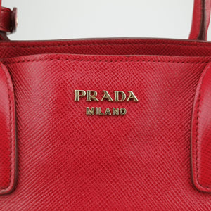 Vintage Prada Cuir  Open Promenade Satchel Red SAFFIANO　Leather BN2553 shoulderbag | stylenewstar