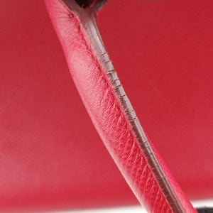 Vintage Prada Cuir  Open Promenade Satchel Red SAFFIANO　Leather BN2553 shoulderbag | stylenewstar