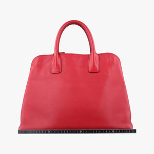 Vintage Prada Cuir  Open Promenade Satchel Red SAFFIANO　Leather BN2553 shoulderbag | stylenewstar