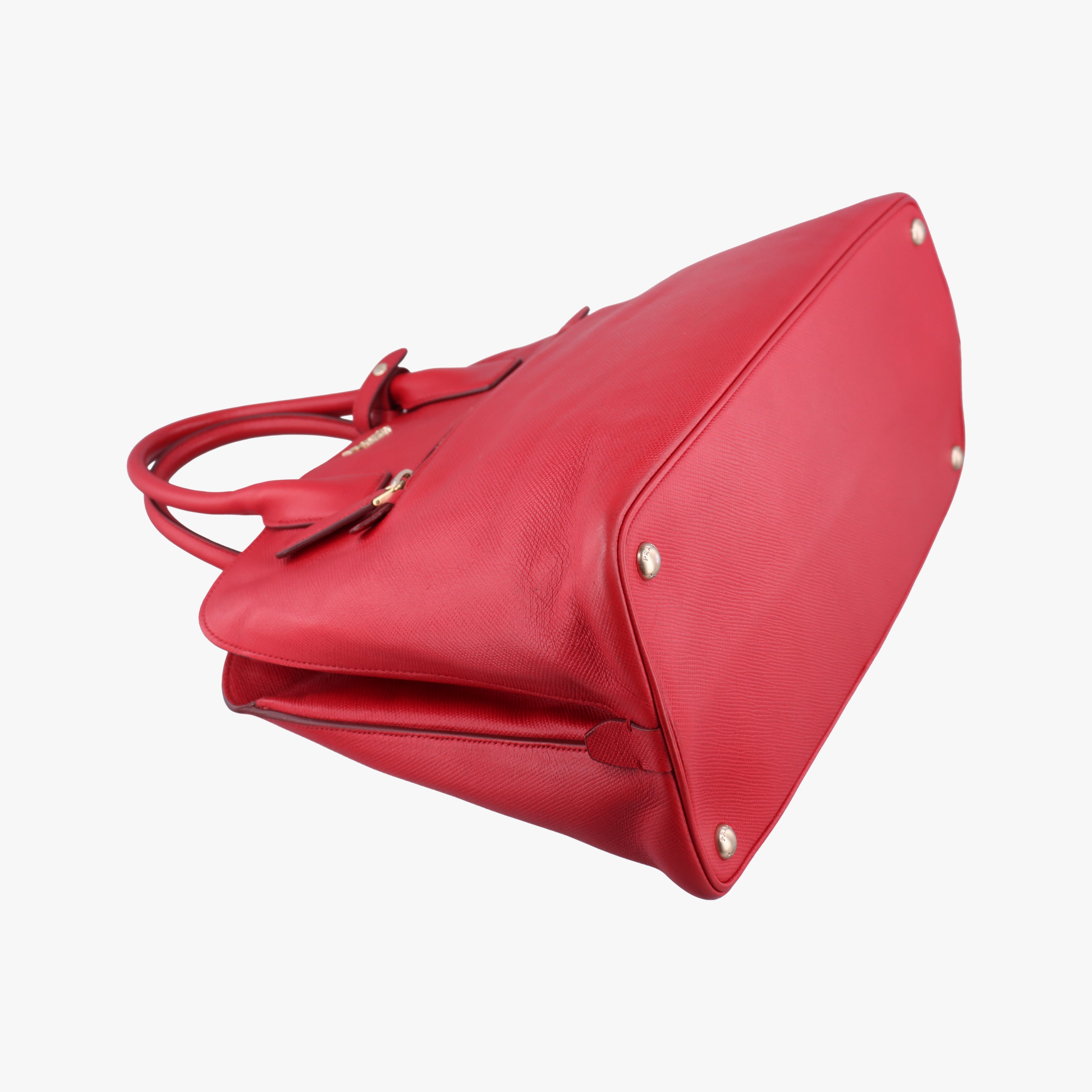 Vintage Prada Cuir  Open Promenade Satchel Red SAFFIANO　Leather BN2553 shoulderbag | stylenewstar