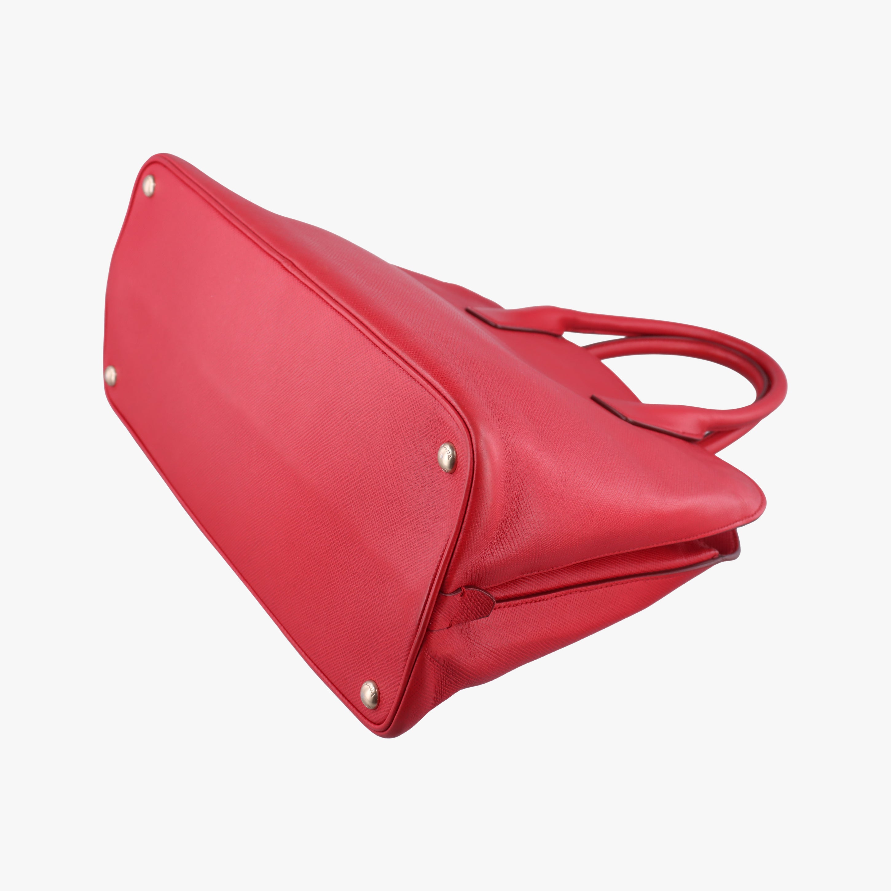 Vintage Prada Cuir  Open Promenade Satchel Red SAFFIANO　Leather BN2553 shoulderbag | stylenewstar