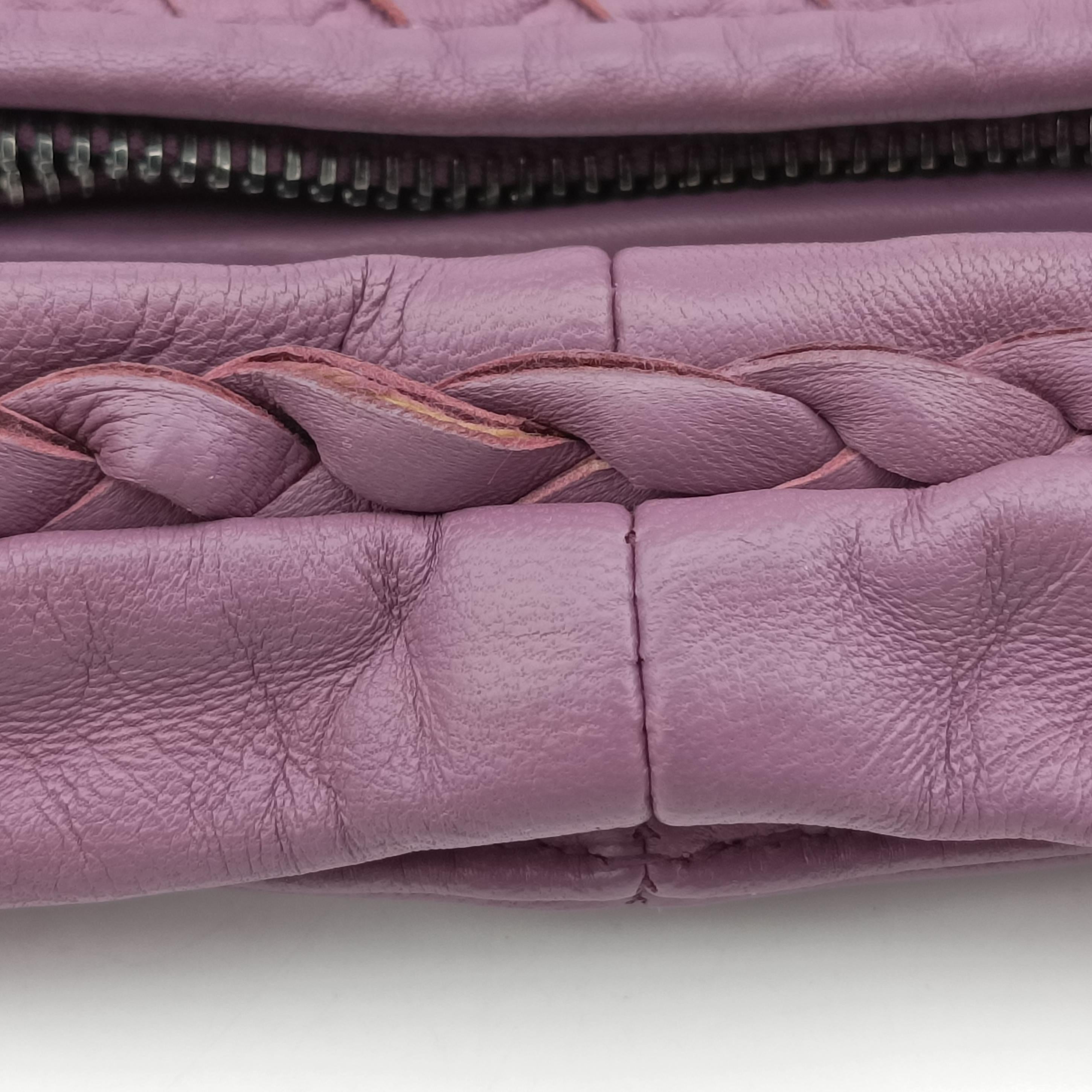 Pre-owned Bottega Veneta Intrecciato Purple lambskin  shoulderbag | stylenewstar