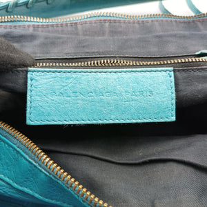 Pre-owned Balenciaga Sunday Small Blue Lambskin  handbag | stylenewstar