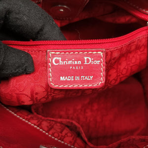 Pre-owned Christian Dior CD Logo Red Leather  handbag | stylenewstar