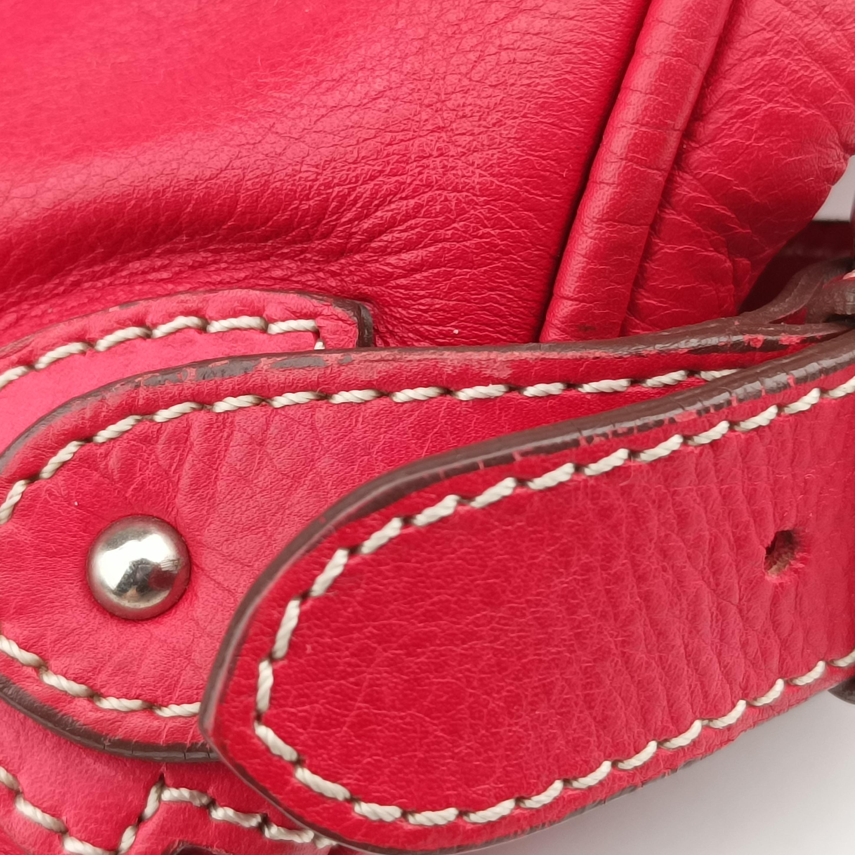 Pre-owned Christian Dior CD Logo Red Leather  handbag | stylenewstar