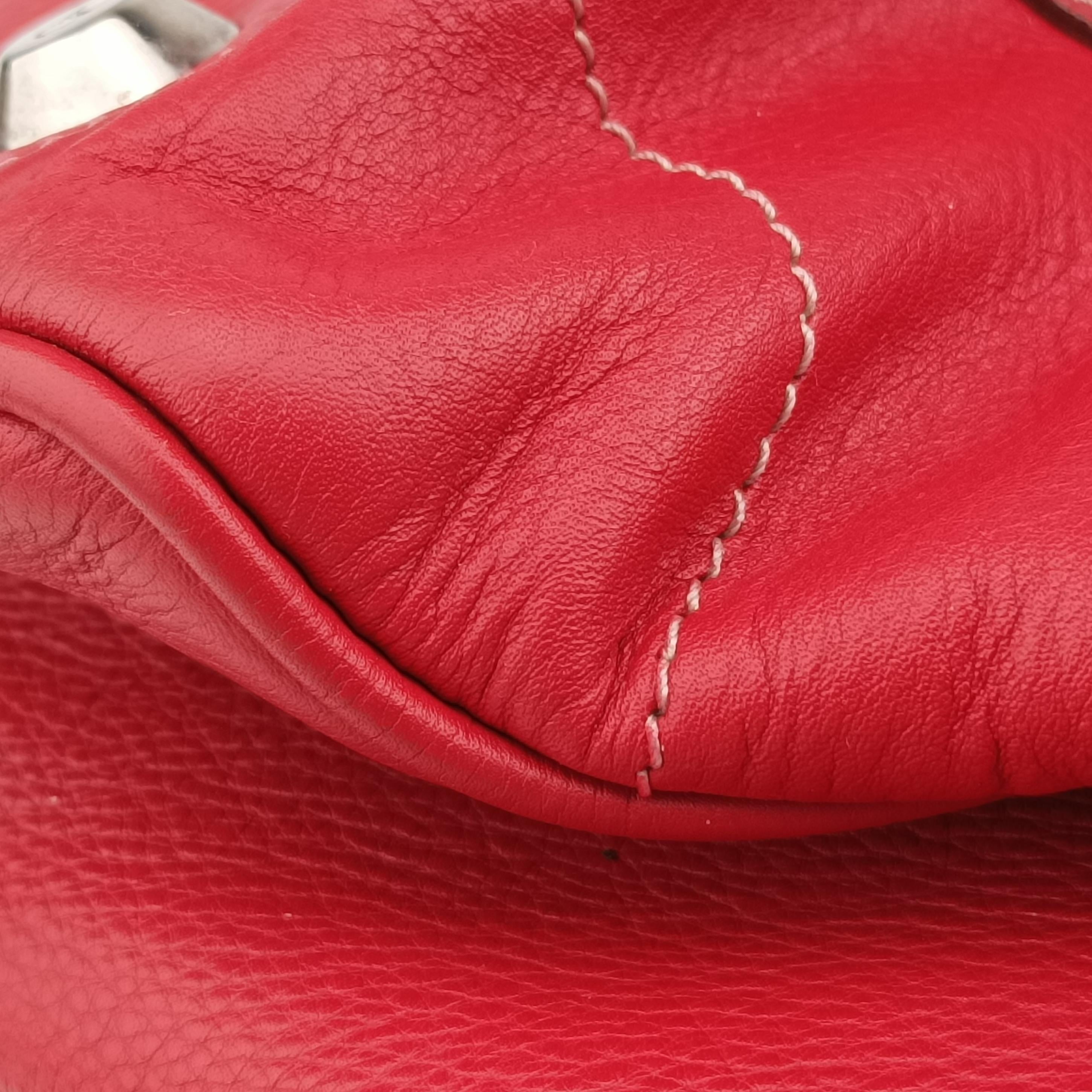 Pre-owned Christian Dior CD Logo Red Leather  handbag | stylenewstar