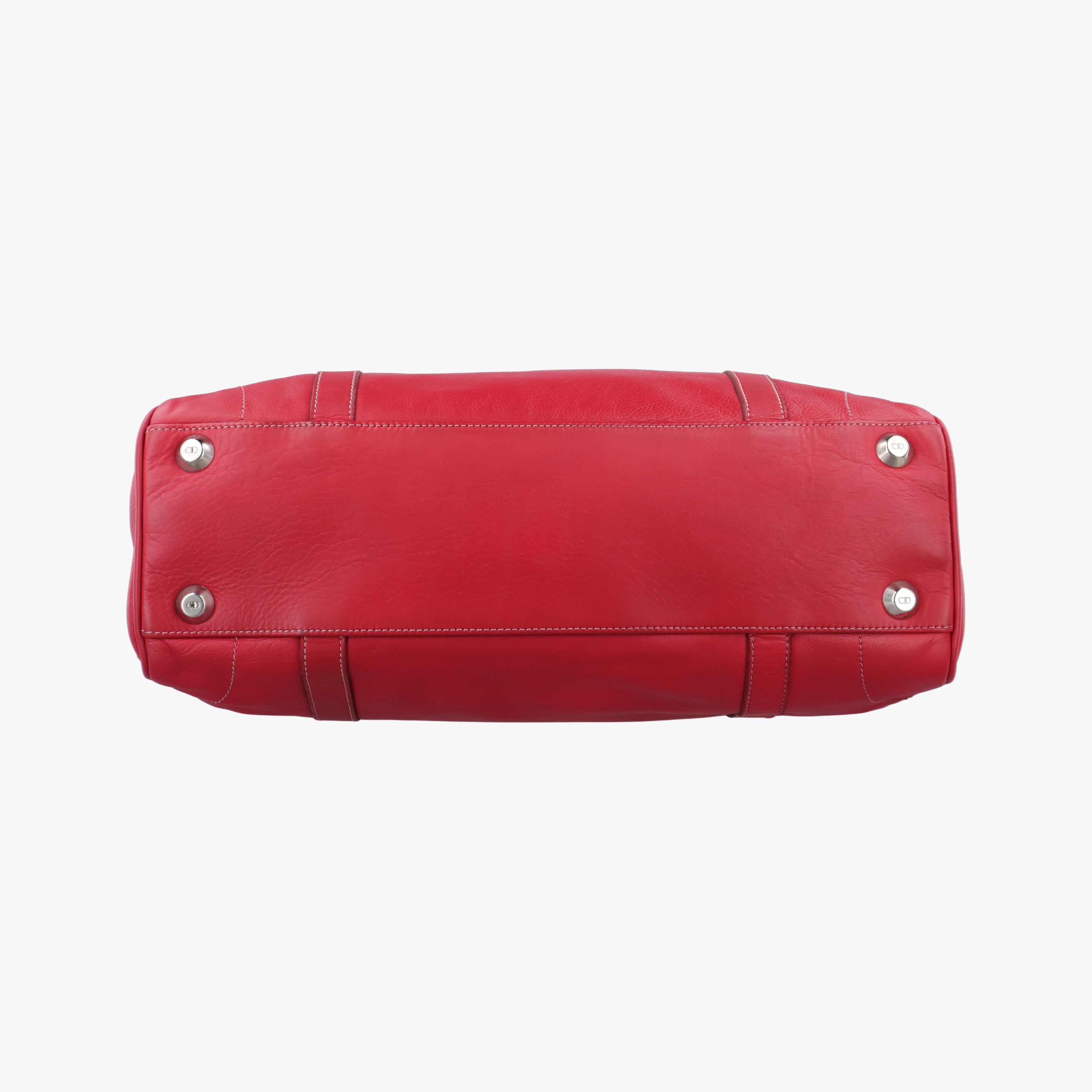 Pre-owned Christian Dior CD Logo Red Leather  handbag | stylenewstar