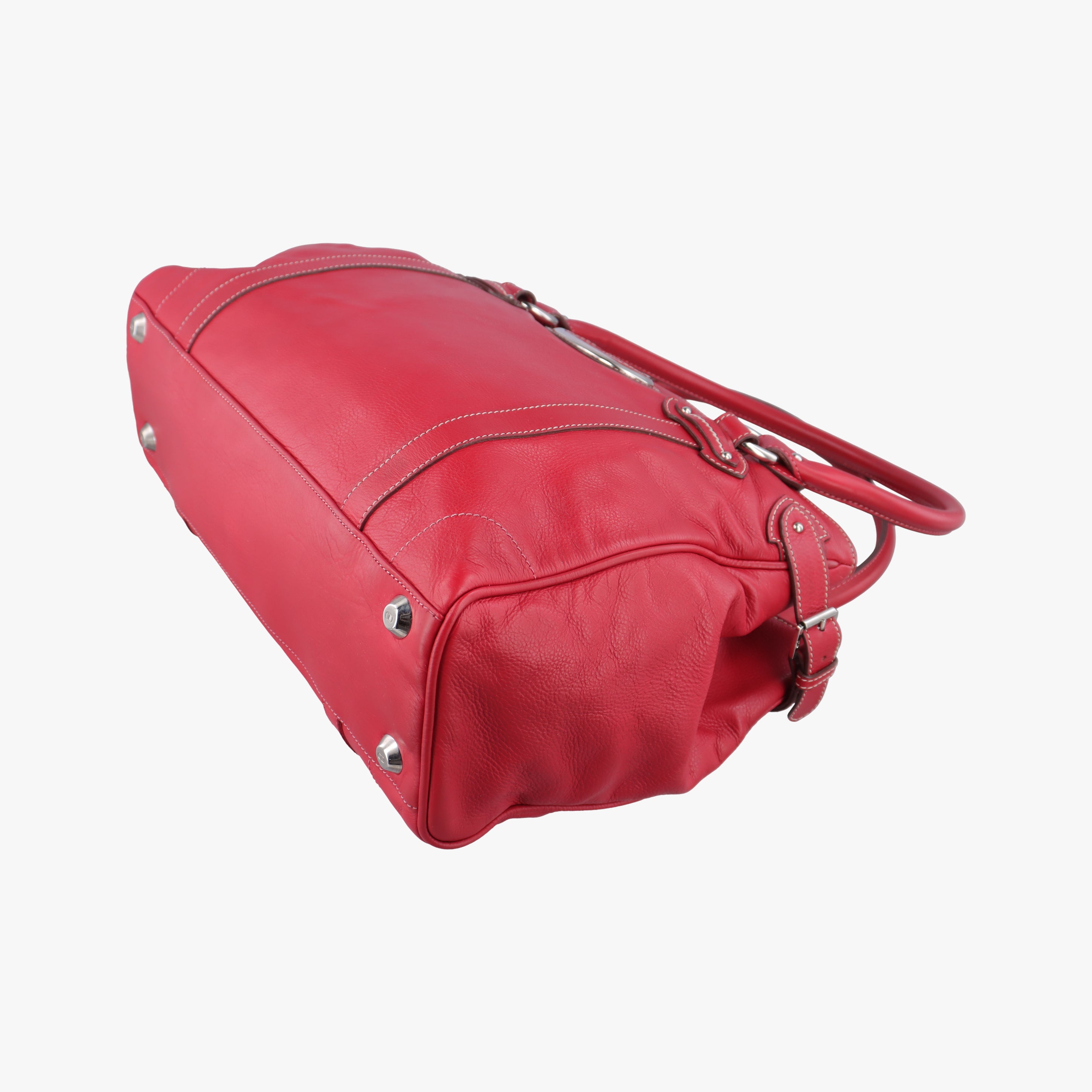 Pre-owned Christian Dior CD Logo Red Leather  handbag | stylenewstar