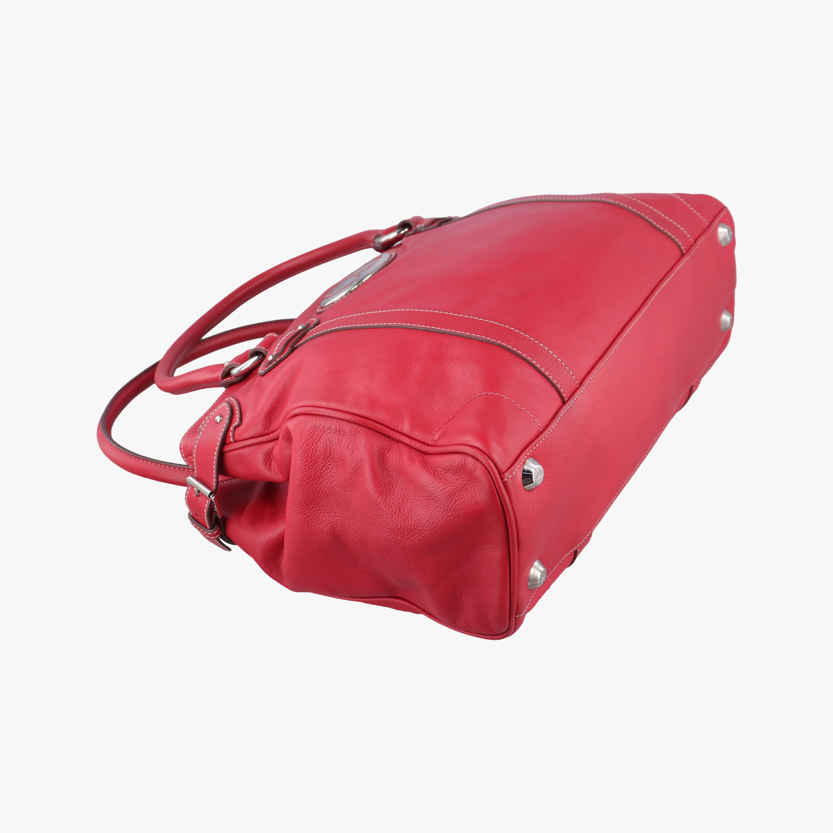 Pre-owned Christian Dior CD Logo Red Leather  handbag | stylenewstar