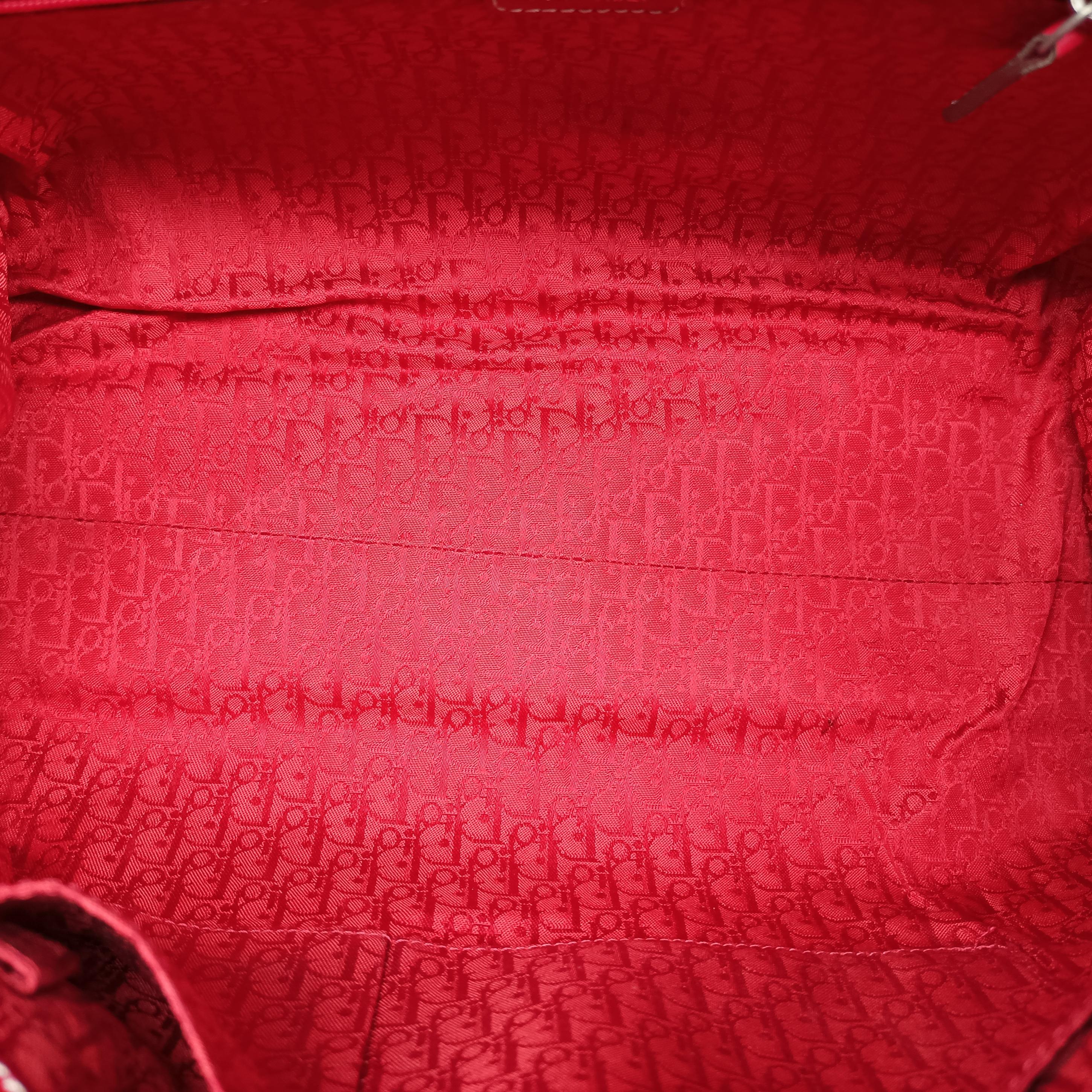 Pre-owned Christian Dior CD Logo Red Leather  handbag | stylenewstar