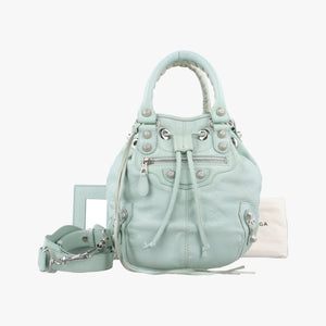 Pre-owned Balenciaga Mini Pompon Light Green lambskin  shoulderbag | stylenewstar