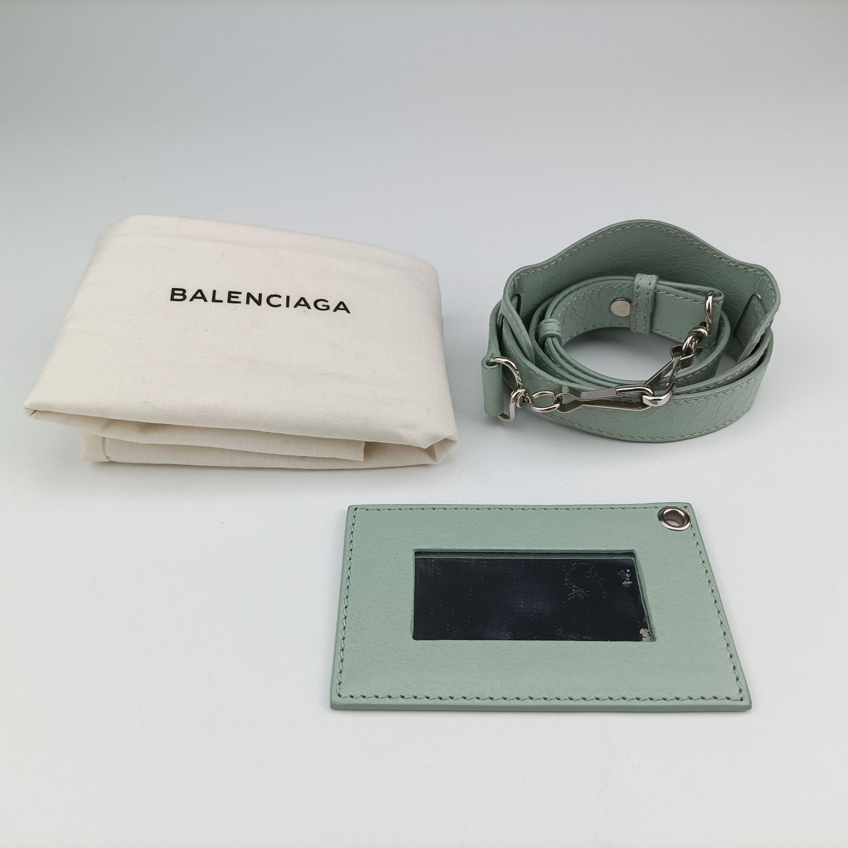 Pre-owned Balenciaga Mini Pompon Light Green lambskin  shoulderbag | stylenewstar
