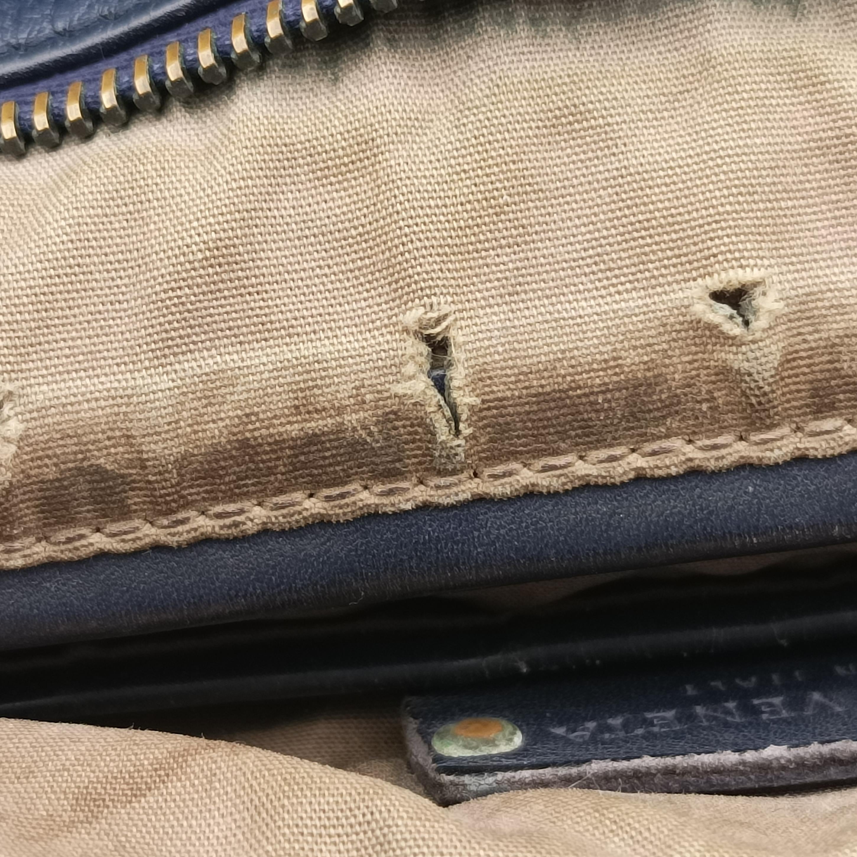 Pre-owned Bottega Veneta Intrecciato Navy lambskin  shoulderbag | stylenewstar