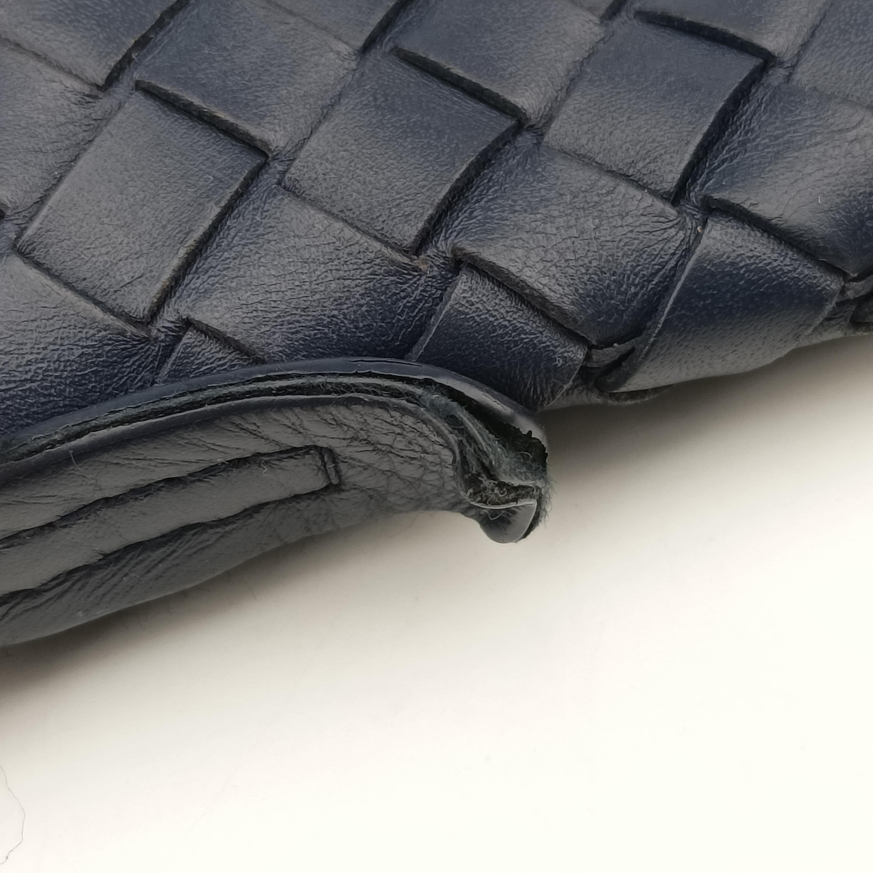 Pre-owned Bottega Veneta Intrecciato Navy lambskin  shoulderbag | stylenewstar