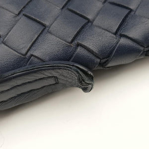 Pre-owned Bottega Veneta Intrecciato Navy lambskin  shoulderbag | stylenewstar