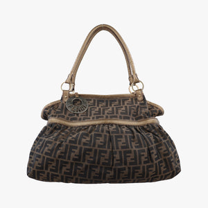 Pre-owned Fendi Zucca Print Brown canvas 8BH186 handbag | stylenewstar